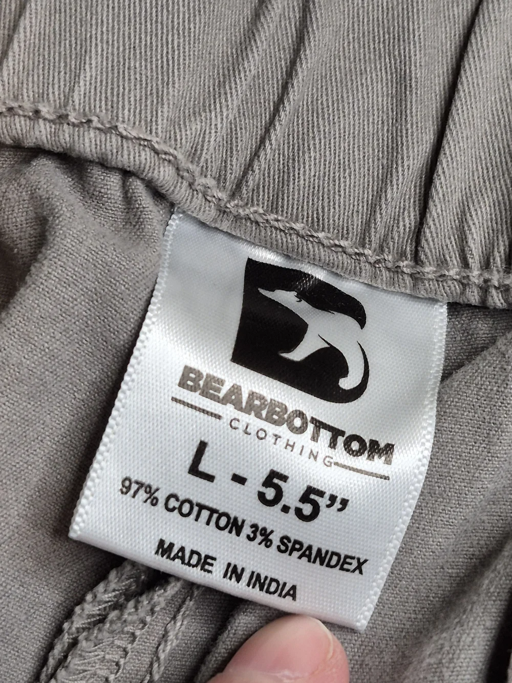 Bearbottoms Men's Light Gray Flat-Front Shorts with Elastic Waist 3715/6